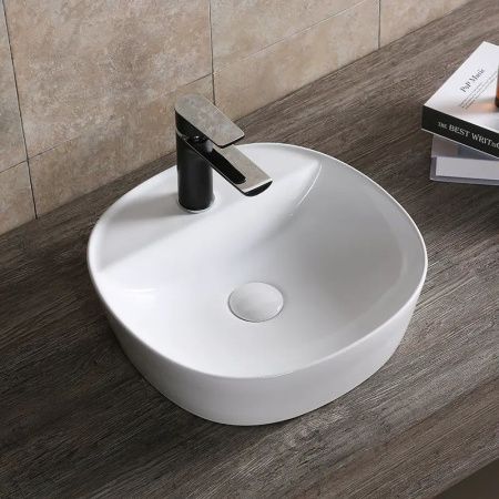 Раковина из сантехнического фарфора Cerutti SPA CR0075 40х40 накладная цвет белый 1 отверстие под смеситель