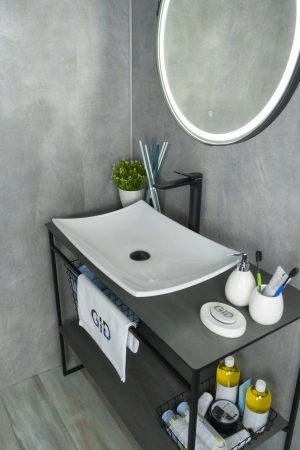 Раковина керамическая Gid Creativo 51170 60х40 накладная цвет белый без отверстий под смеситель