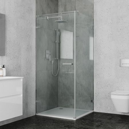 Душевой уголок Ambassador Abner 10011102L 100х100 стекло прозрачное профиль хром без поддона