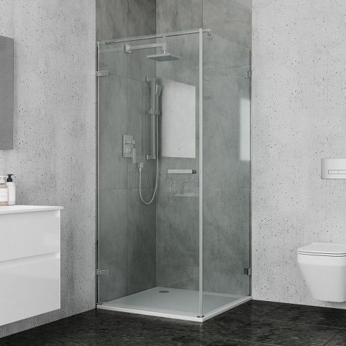 Душевой уголок Ambassador Abner 10011102L 100х100 стекло прозрачное профиль хром без поддона - фото 3