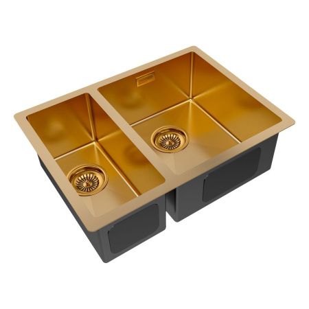 Кухонная мойка Paulmark GERBERG 59/2S UNI PM225944-BGR 35х40 цвет золото поверхность брашированная