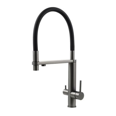 Смеситель для кухни Knotlor Infinity SS-15/GM на мойку вороненая сталь