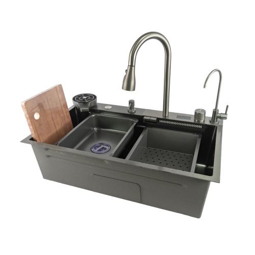 Кухонная мойка Fmark FSC002Q 75х46 цвет графит поверхность матовая - фото 2