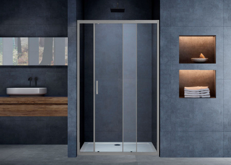 Душевая дверь Vincea Alpha VDS-3AL140CLGM 140х190 стекло прозрачное профиль вороненая сталь