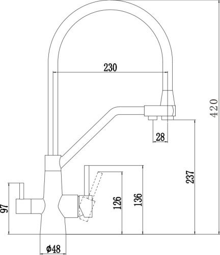 Смеситель для кухни Esko Kitchen K25GMB на мойку вороненая сталь - фото 3