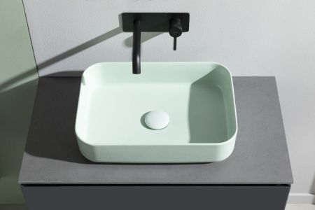 Раковина керамическая Allen Brau Fantasy 4.11021.MT 50х40 накладная цвет зеленый без отверстий под смеситель