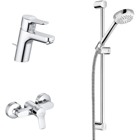 Комплект смесителей Kludi PURE&EASY 378450565 на раковину/на стену хром без термостата