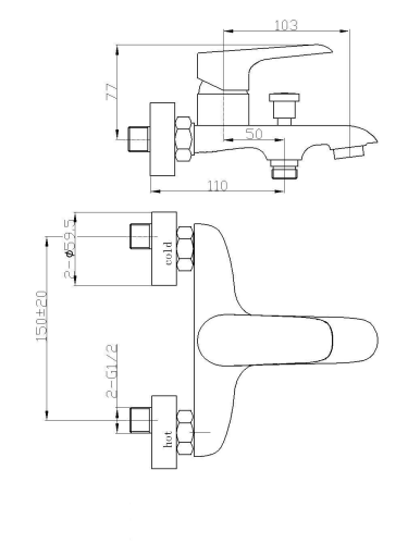 Смеситель для ванны WeltWasser  WW MX BONN 303 (10000002003) настенный хром - фото 2