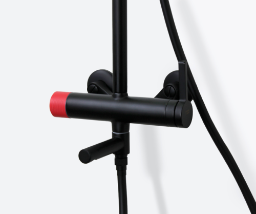 Душевая стойка Bronze de Luxe 2039RH настенная цвет черный/красный - фото 4