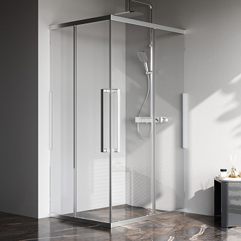 Душевой уголок Am.Pm Func W84G-403-12090-MТ 118х88 стекло прозрачное профиль хром матовый без поддона