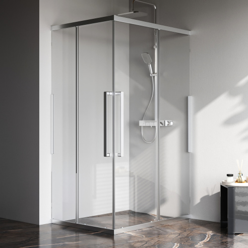 Душевой уголок Am.Pm Func W84G-403-12090-MТ 118х88 стекло прозрачное профиль хром матовый без поддона