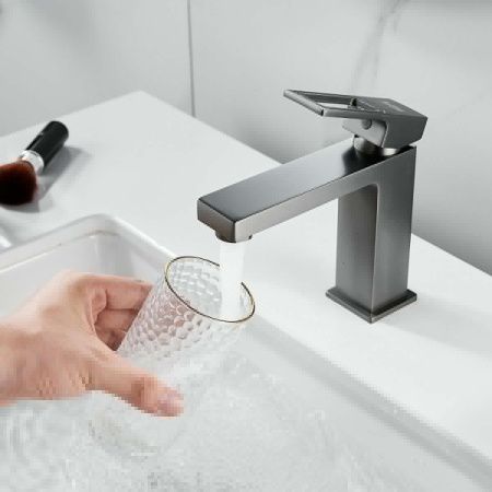 Смеситель Raffine F0196T на раковину оружейная сталь