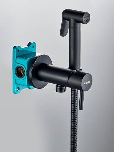 Гигиенический душ со смесителем ALMAes Benito AL-859-05 черный - фото 2