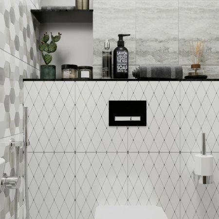 Клавиша смыва механическая Lavinia Boho RelFix 38050701 цвет черный глянцевый/белый