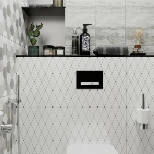 Клавиша смыва механическая Lavinia Boho RelFix 38050701 цвет черный глянцевый/белый - фото 3