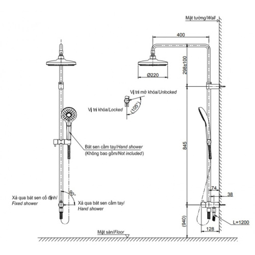 Душевая стойка Toto Showers TBW01002R настенная хром - фото 2 Душевая стойка Toto Showers TBW01002R настенная хром - фото 2