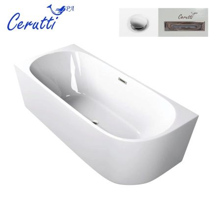 Ванна акриловая Cerutti SPA CT10090 170х75 отдельностоящая асимметричная с ножками
