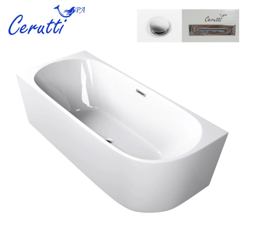 Ванна акриловая Cerutti SPA CT10090 170х75 отдельностоящая асимметричная - фото 4