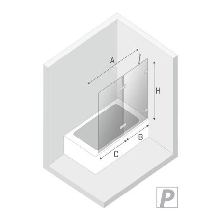 Душевая шторка на ванну New Trendy AVEXA White EXK-2975 110х150 стекло прозрачное профиль белый ориентация правая