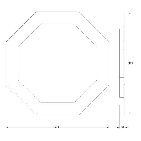 Зеркало с подсветкой Evoform Ledshine BY 2503 60х60 подвесное