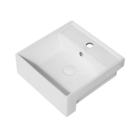 Раковина из сантехнического фаянса Abber RECHTECK AC2208 40х40 накладная цвет белый 1 отверстие под смеситель
