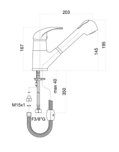 Смеситель для кухни Fiore 43CR4010 на мойку хром - фото 3