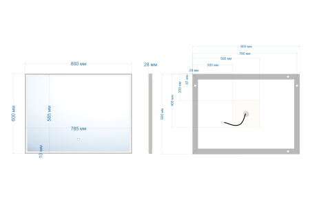 Зеркало в ванную Abber AG6108SL-0.8 80х60 цвет серебро