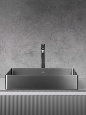 Раковина из нержавеющей стали AltroBagno Astro AltroBagnoAstro001018MtGr 50х40 накладная цвет оружейная сталь