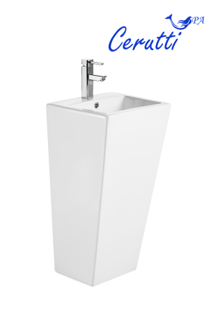 Раковина из сантехнического фарфора Cerutti SPA CT7663 40х40 напольная цвет белый 1 отверстие под смеситель