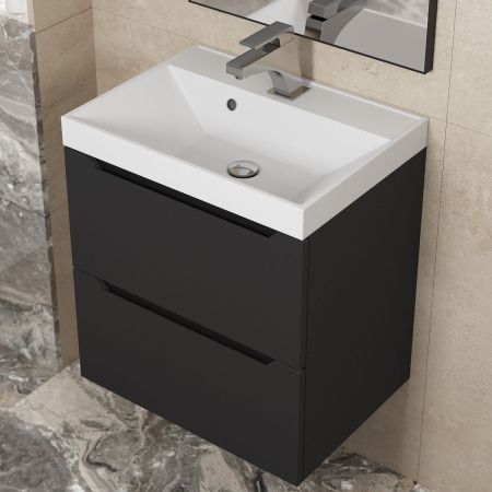 Тумба под раковину Uperwood Tanos 2930205148 50х30 подвесная цвет черный