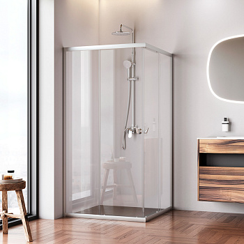 Душевой уголок Am.Pm Sunny W87G-403-100100-MT 100х100 стекло прозрачное профиль хром матовый без поддона