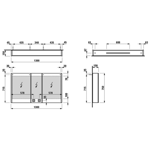 Зеркало-шкаф Laufen Frame 4.0875.4.900.144.1 130х75 - фото 2