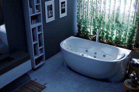 Ванна акриловая Aquatek Мелисса MEL180-0000031 180х95 пристенная асимметричная с каркасом без ручек