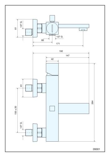 Смеситель Emmevi Gea 26001/CR настенный хром - фото 2