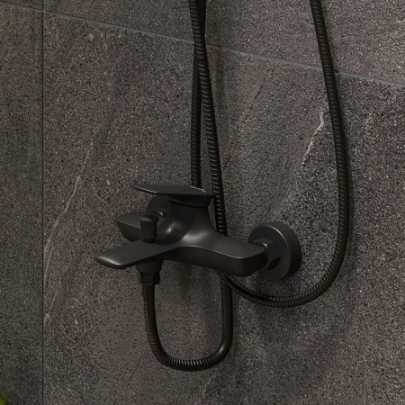 Смеситель для ванны Bond Cube B03-3188 настенный черный матовый