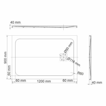 Душевой поддон из искусственного камня Wasserkraft Rhin 44T 44T07 120х90 белый