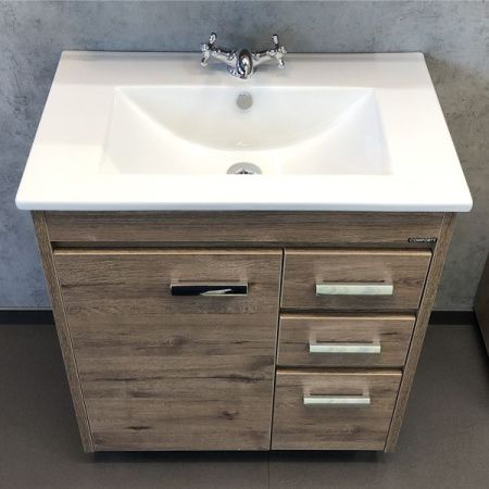 Тумба с раковиной Comforty Марио 00-00004157CF 80х50 напольная цвет коричневый