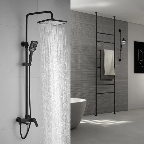 Душевая стойка Shevanik S9136H настенная цвет черный - фото 4