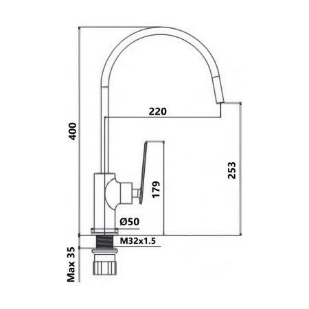 Смеситель для кухни Maretti Campanella CP31RZZ847 на мойку золото