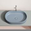 Раковина из сантехнического фарфора Ceramica Nova ELEMENT CN6048MHL 60х40 накладная цвет голубой без отверстий под смеситель