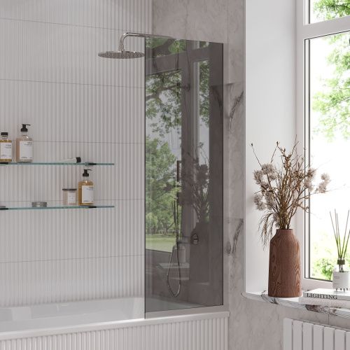 Душевая шторка Reflexion Fix RX14050TСR-10 50x140 стекло тонированое профиль хром ориентация универсальная - фото 2