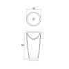 Раковина керамическая Dea Design Pedestal Basin DD2010 500 16 50х50 напольная цвет черный без отверстий под смеситель