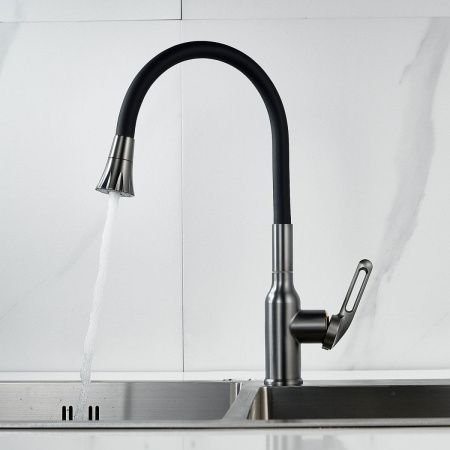 Смеситель для кухни Raffine F303T-3 на мойку оружейная сталь