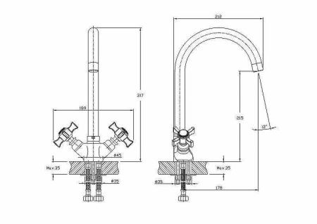 Смеситель для кухни Haiba HB24 HB4624 на мойку хром