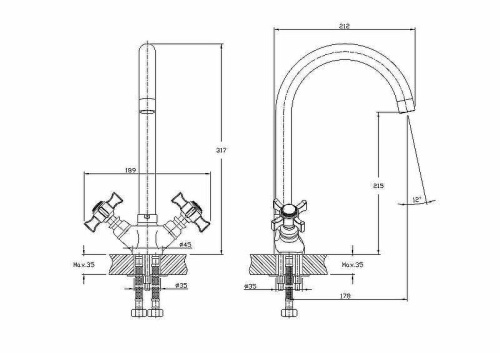 Смеситель для кухни Haiba HB24 HB4624 на мойку хром - фото 2