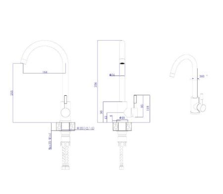 Смеситель для кухни Rush Melos SUS1101-22 на мойку сатин