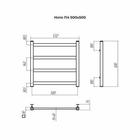 Полотенцесушитель водяной Terminus 4670078544315 55х50 хром