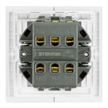 Переключатель 2-клавишный (механизм) Stekker Мия 50434