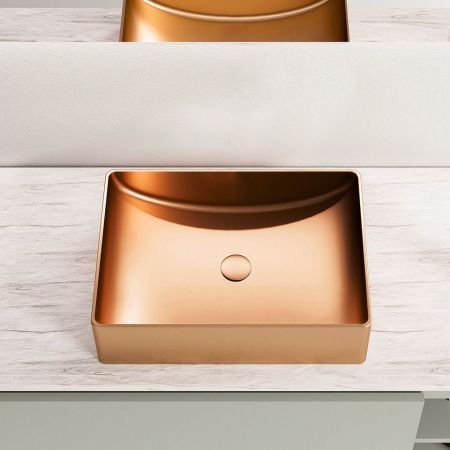 Раковина из нержавеющей стали AltroBagno Futuro AltroBagnoFuturo001015RaSp 50х30 накладная цвет медь