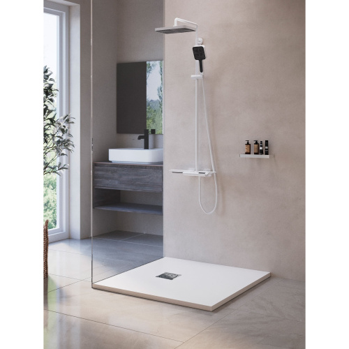 Душевой поддон RGW Stone Tray 16152010-01 100x100  искусственный камень белый - фото 2